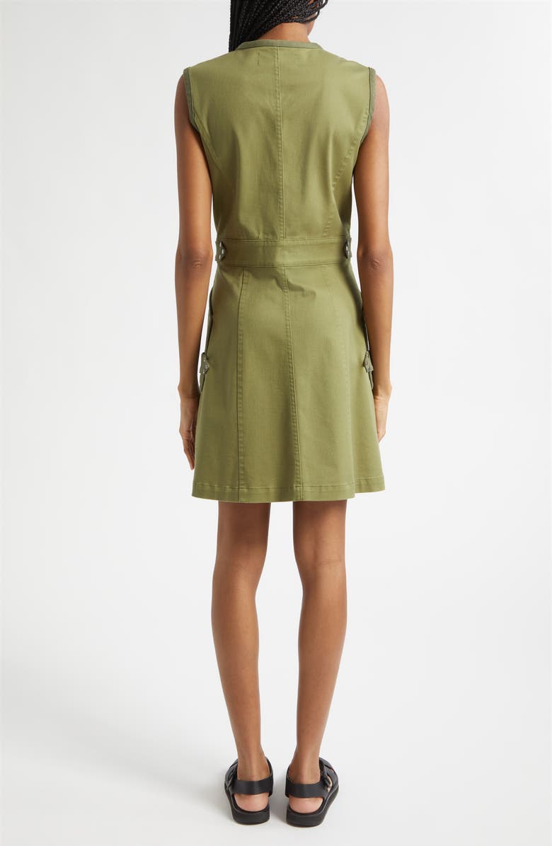 Derek Lam 10 Crosby Apollo Utility Cotton Blend Dress, Alternate, color, Army Green