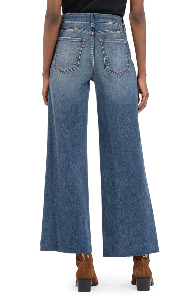 KUT from the Kloth Meg Fab Ab Raw Hem High Waist Wide Leg Jeans, Alternate, color,