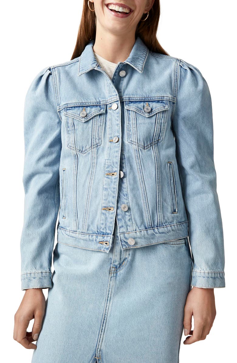 Scotch & Soda Amsterdam Blauw Organic Cotton Denim Trucker Jacket, Main, color,