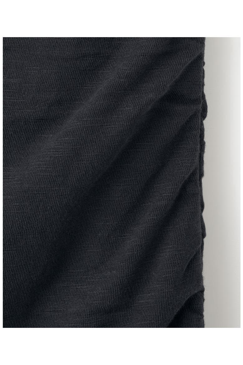Ruched Strapless Cotton Dress, Alternate, color, BLACK