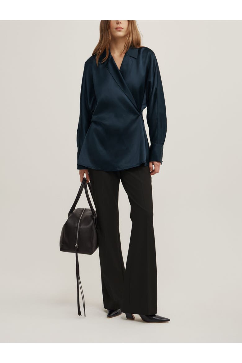 Wrap Fluid Shirt, Alternate, color, Navy