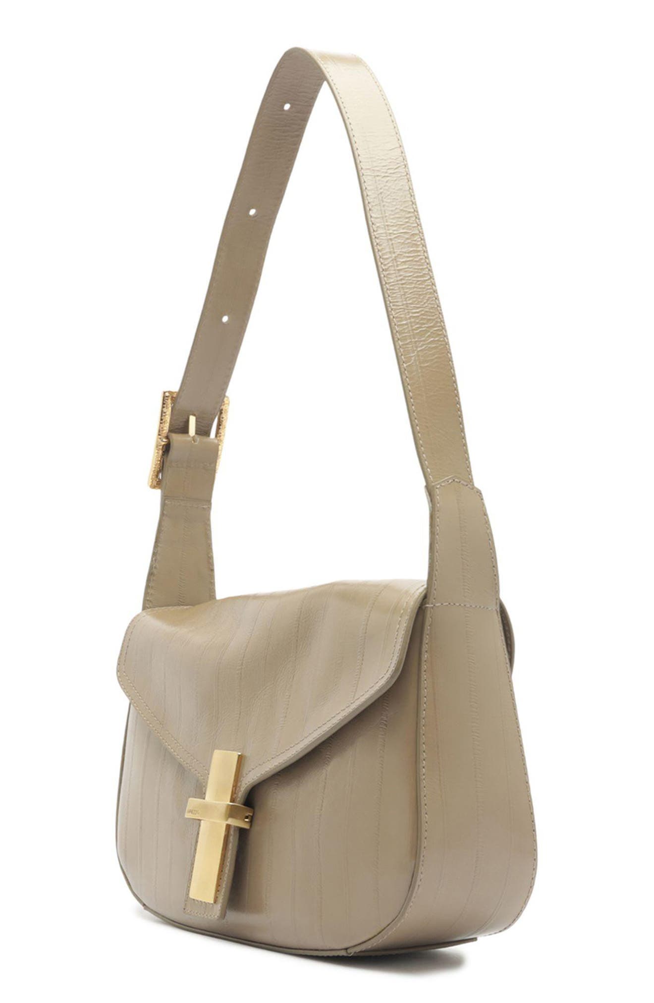 Blair Small Leather Shoulder Bag, Alternate, color, TOPO GREY