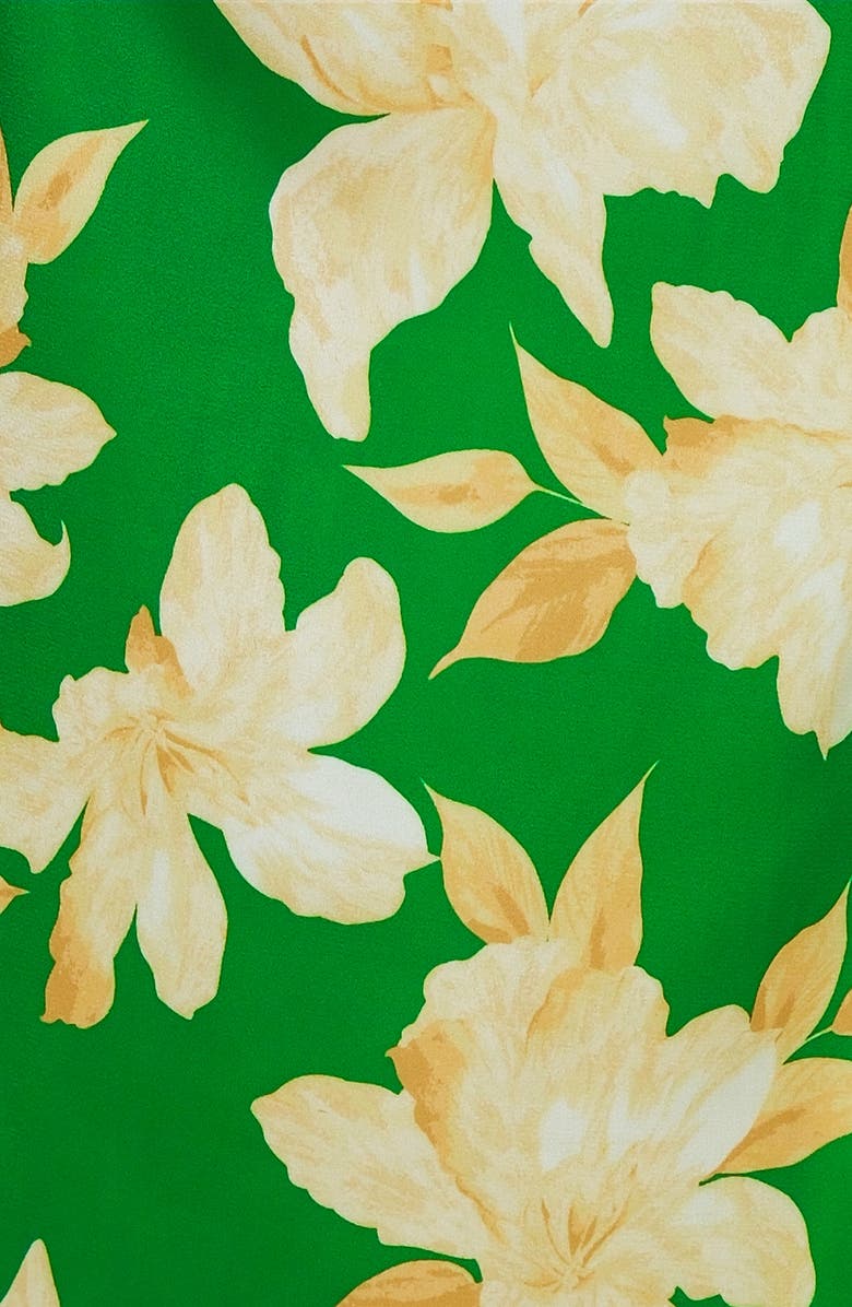 FLYING TOMATO Floral High Waist Wide Leg Pants, Alternate, color, Green Gold