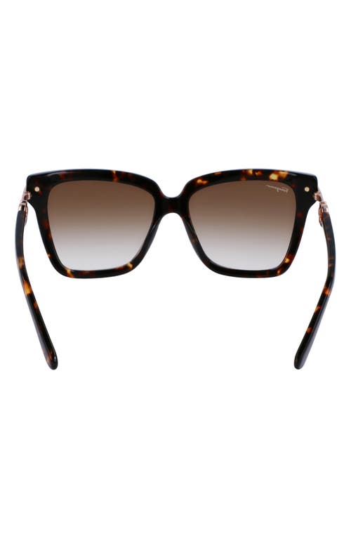 Ferragamo 57mm Polarized Rectangular Sunglasses In Brown