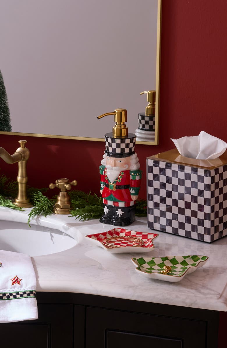 MACKENZIE CHILDS Check It Out Ceramic Nutcracker Soap Dispenser, Alternate, color, Red