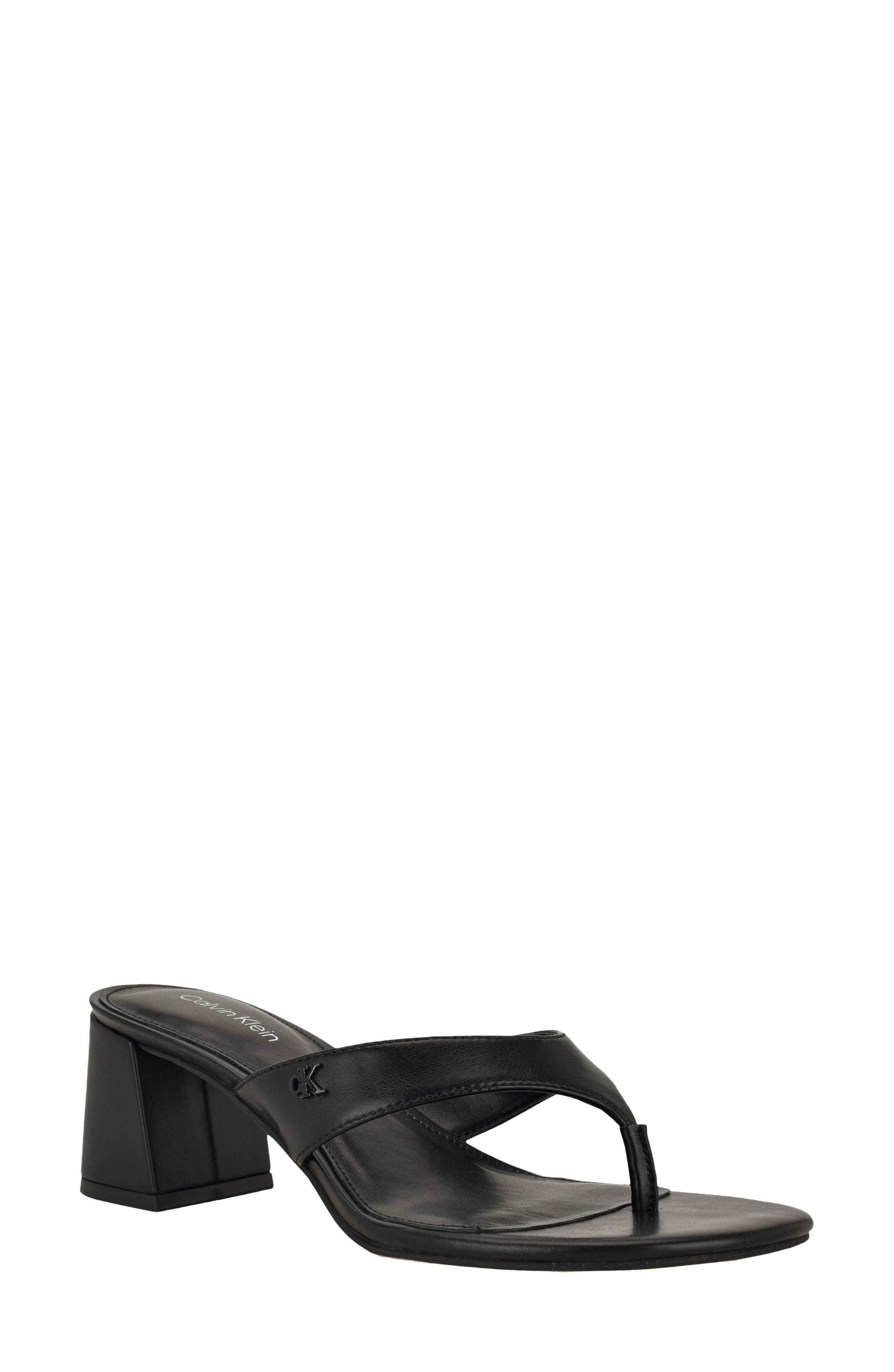 Calvin Klein Locinda Block Heel Sandal, Main, color, Black