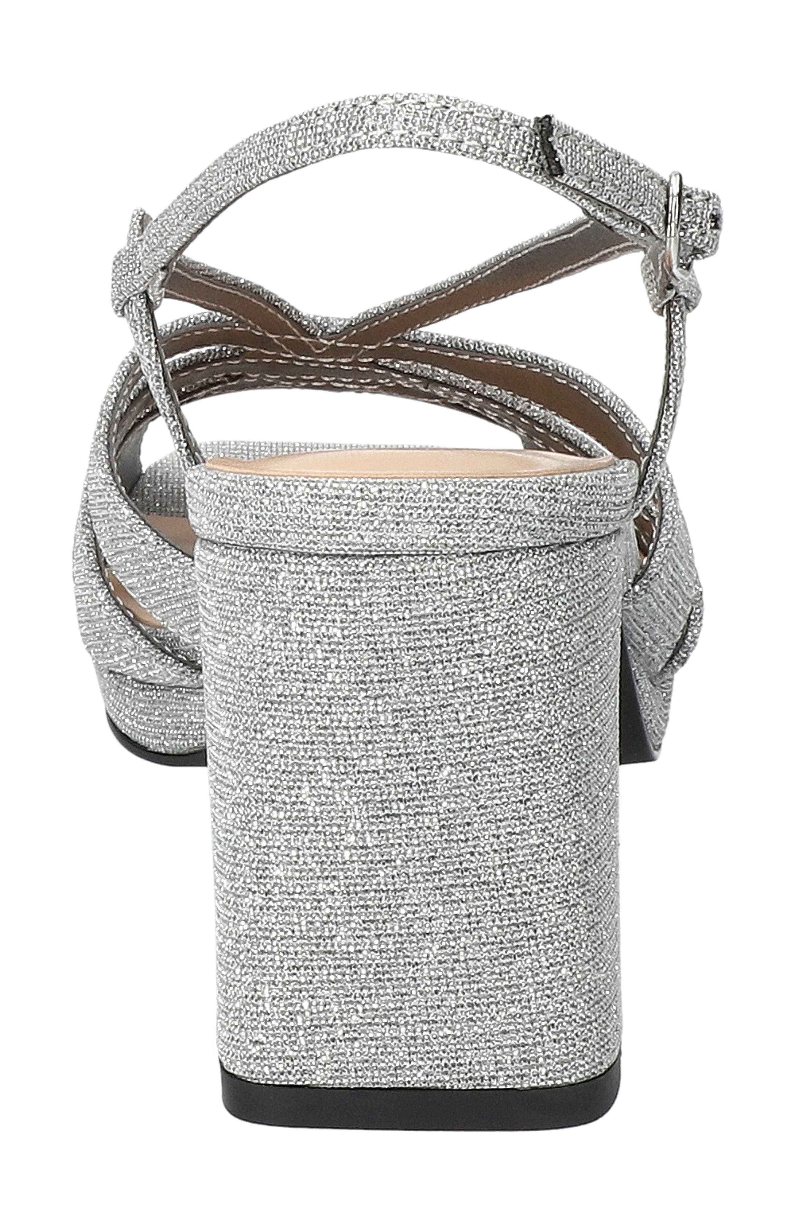 Chorus Slingback Platform Sandal, Alternate, color, SILVER-GLITTER