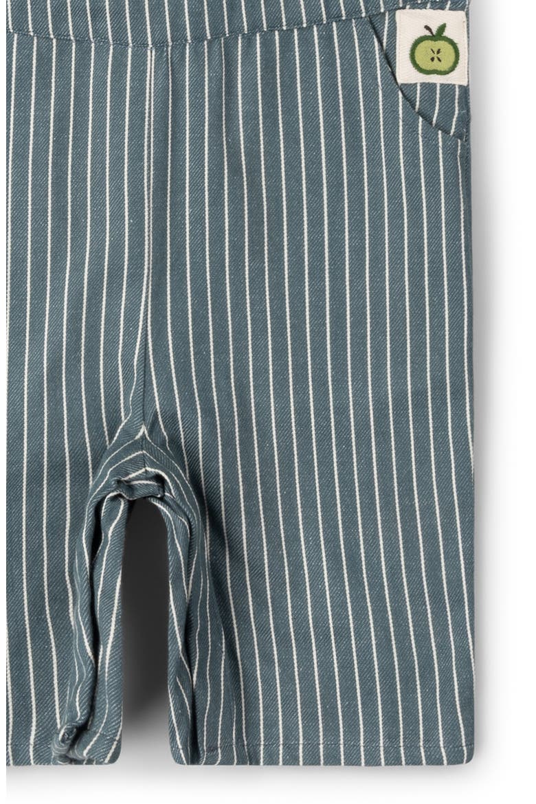 Kids' Stripe Organic Cotton Twill Overalls, Alternate, color, NAVY