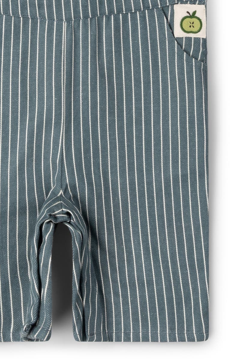 Little Green Radicals Kids' Stripe Organic Cotton Twill Overalls, Alternate, color, Navy