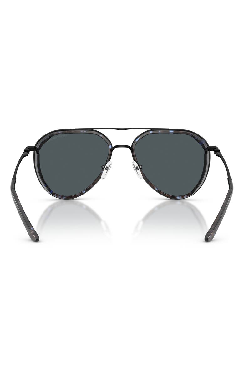 Emporio Armani 56mm Pilot Sunglasses, Alternate, color, Matte Black / Dark Grey