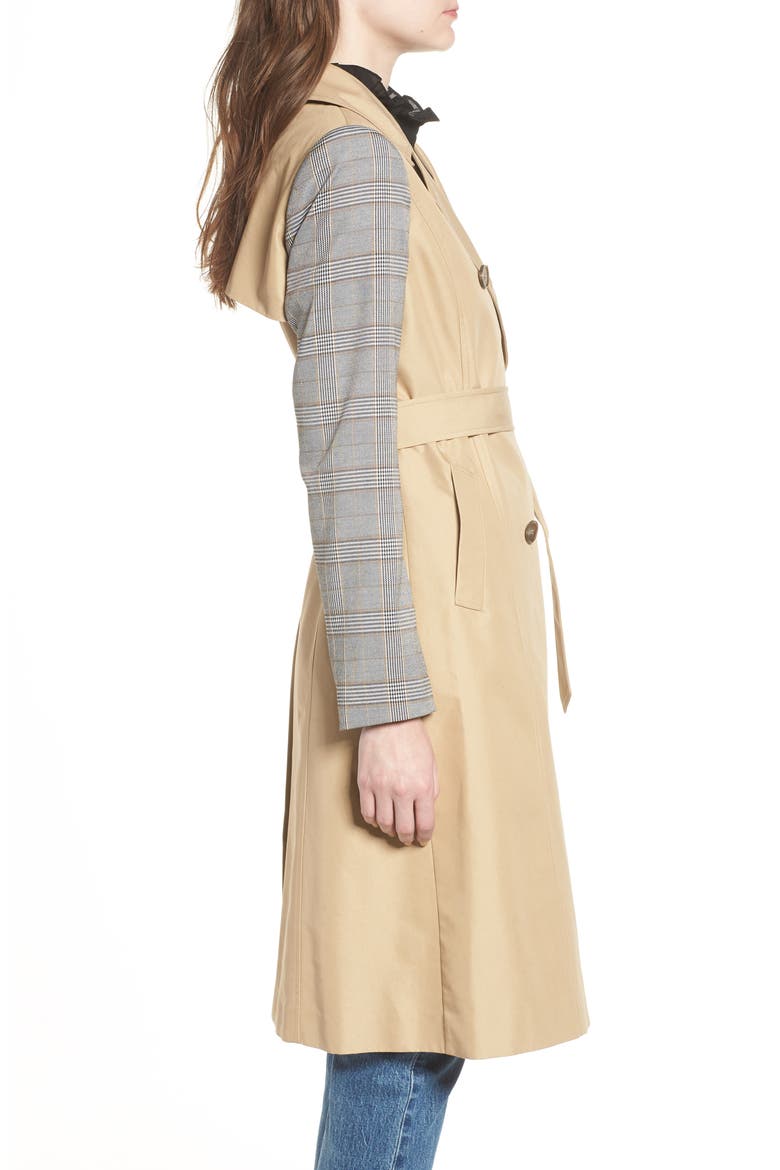 Belted Trench, Alternate, color, TAN PLAID