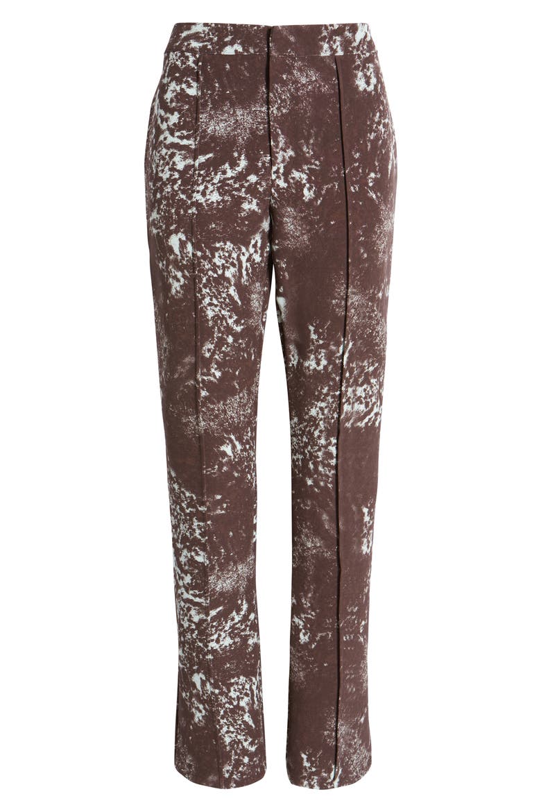 Stretch Bootcut Pants, Alternate, color, TEAL- BROWN LIQUID STONE
