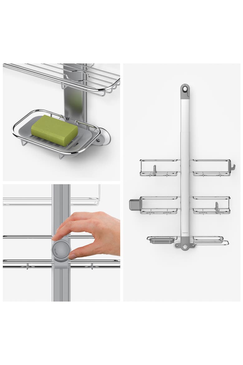 adjustable caddy, stainless steel + anodized aluminum, Alternate, color, BRUSHED