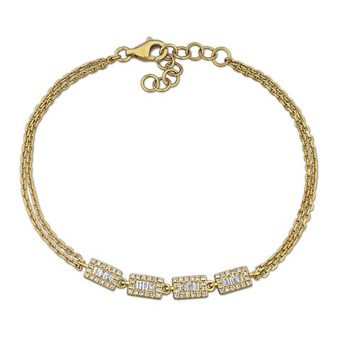 Diamond Halo Bracelet 14k Gold