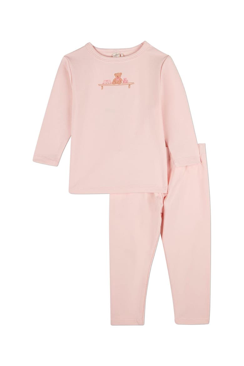 2 Piece Kids Bear On A Shelf Pajama Set, Main, color, Barely Pink