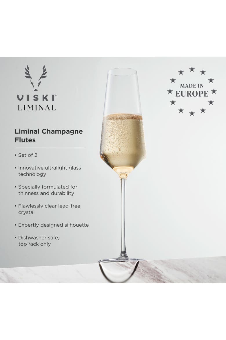 Reserve Liminal Champagne Flutes Set of 2, Alternate, color, Clear