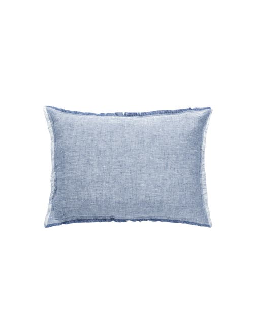 Anaya Chambray Soft Linen Pillow In Chambray Blue