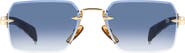 David Beckham Eyewear 56mm Rimless Rectangular Sunglasses