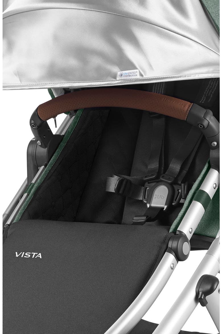 VISTA Aluminum Frame Convertible Complete Stroller with Leather Trim, Alternate, color, EMMETT GREEN/ SILVER