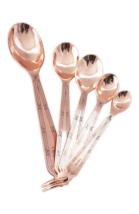 Vintage Inspired Copper Measuring Spoons (Set of 5)