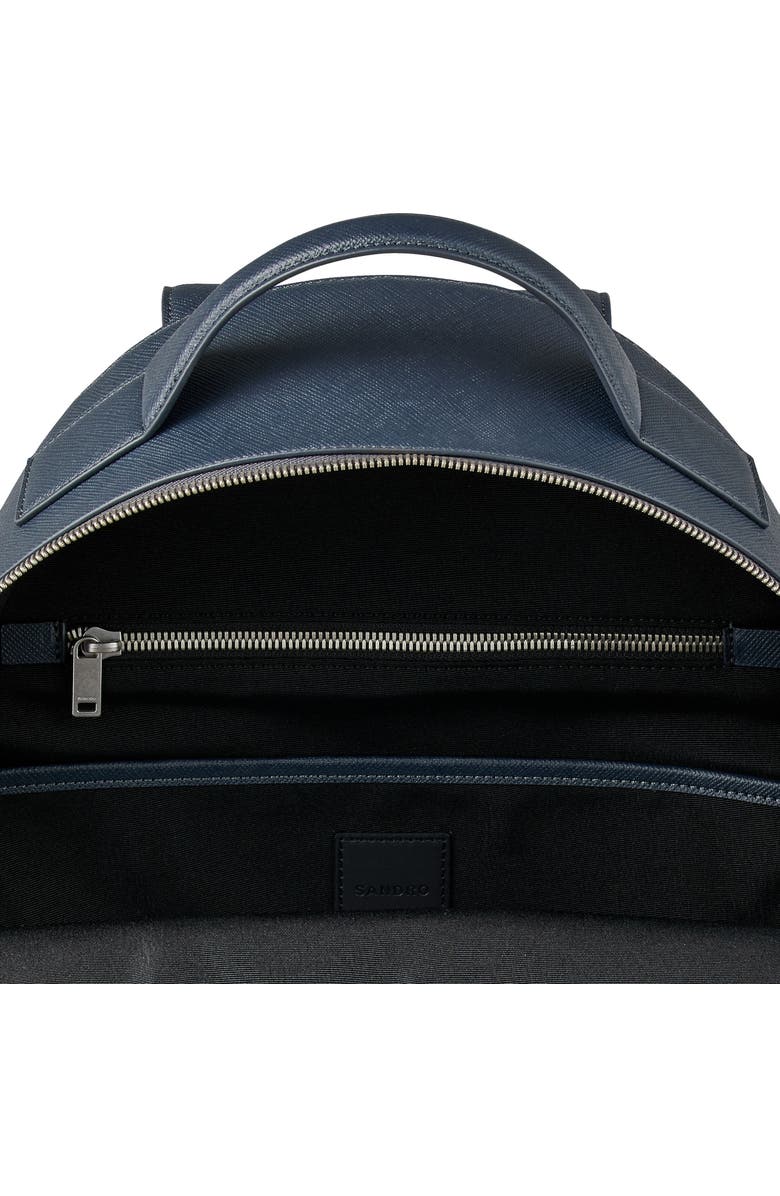 SANDRO Sustainable leather backpack, Alternate, color,