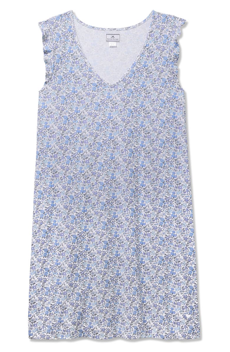 Petite Plume Harper Pima Cotton Nightgown, Alternate, color, Blue