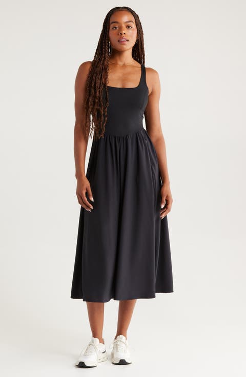 Effortless Square Neck Midi Dress