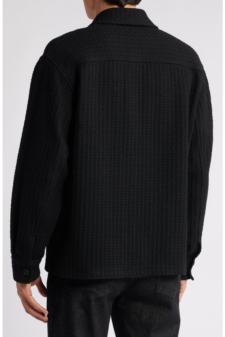 Textured Wool Blend Shirt Jacket, Alternate, color, BLACK