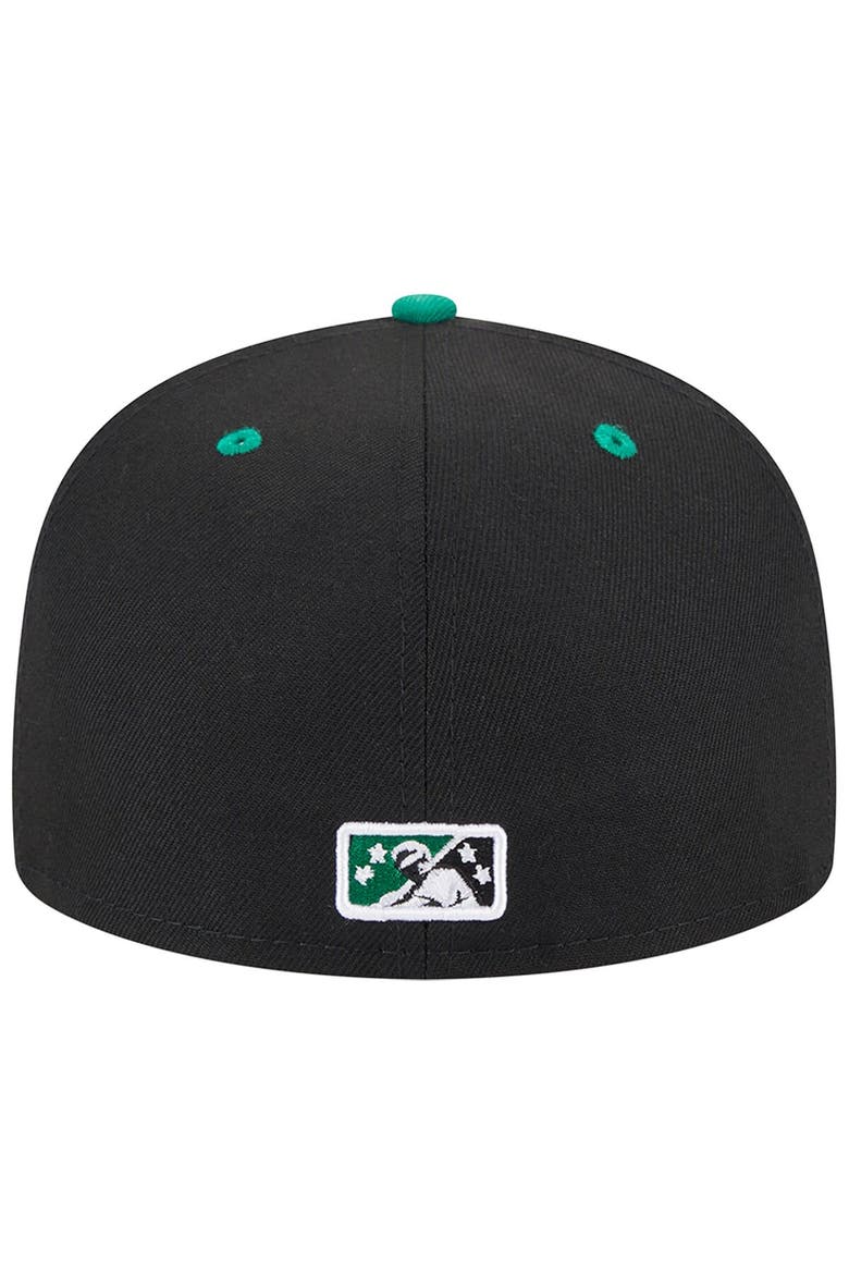 Men's New Era Black Kannapolis Cannon Ballers Theme Nights Kannapolis Qs  59FIFTY Fitted Hat, Alternate, color, Black