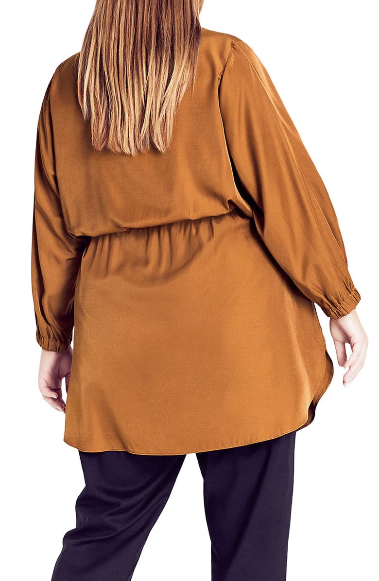 City Chic Cinch Waist Tunic Blouse, Alternate, color, 