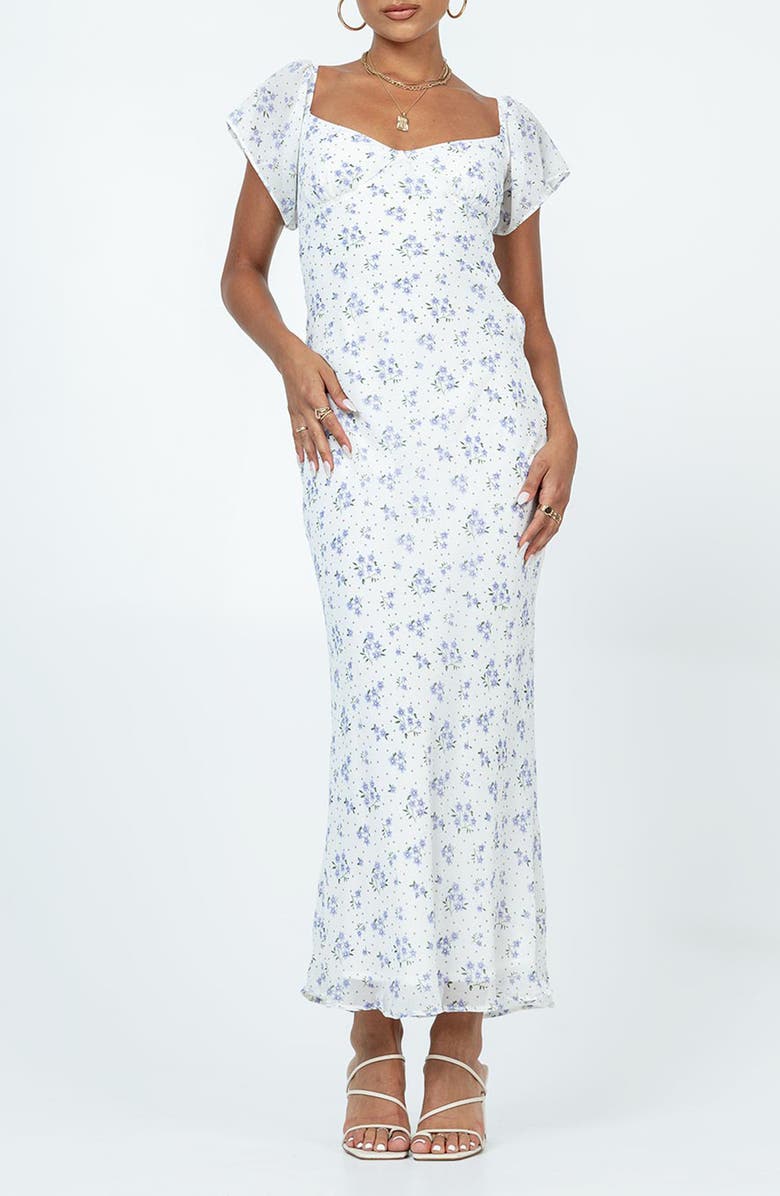 Princess Polly Hera Floral Maxi Dress, Main, color, White