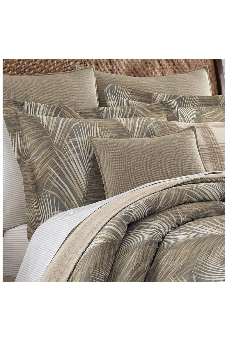 Raffia Palms Comforter & Sham Set, Alternate, color, PEWTER