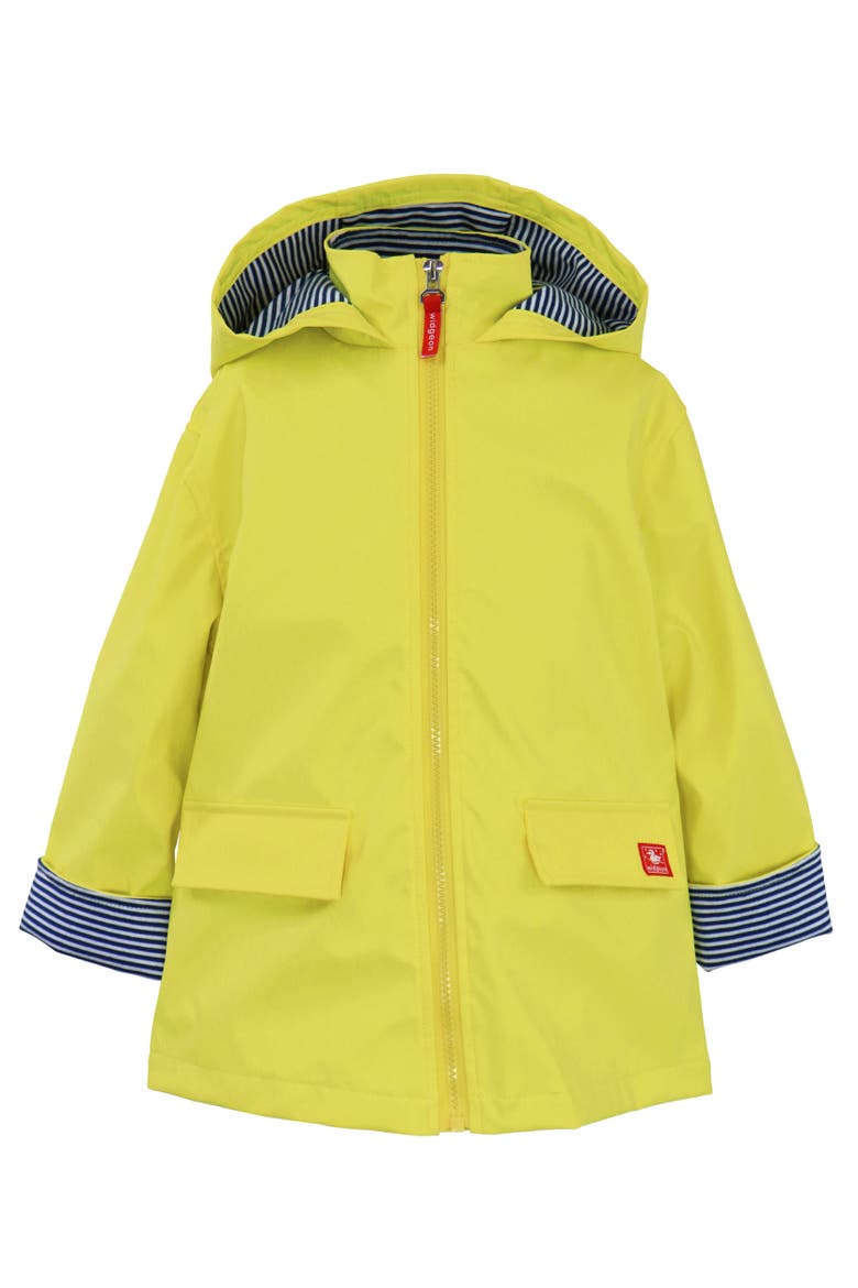 Zip Front Hooded Raincoat, Main, color, Cyber Yellow