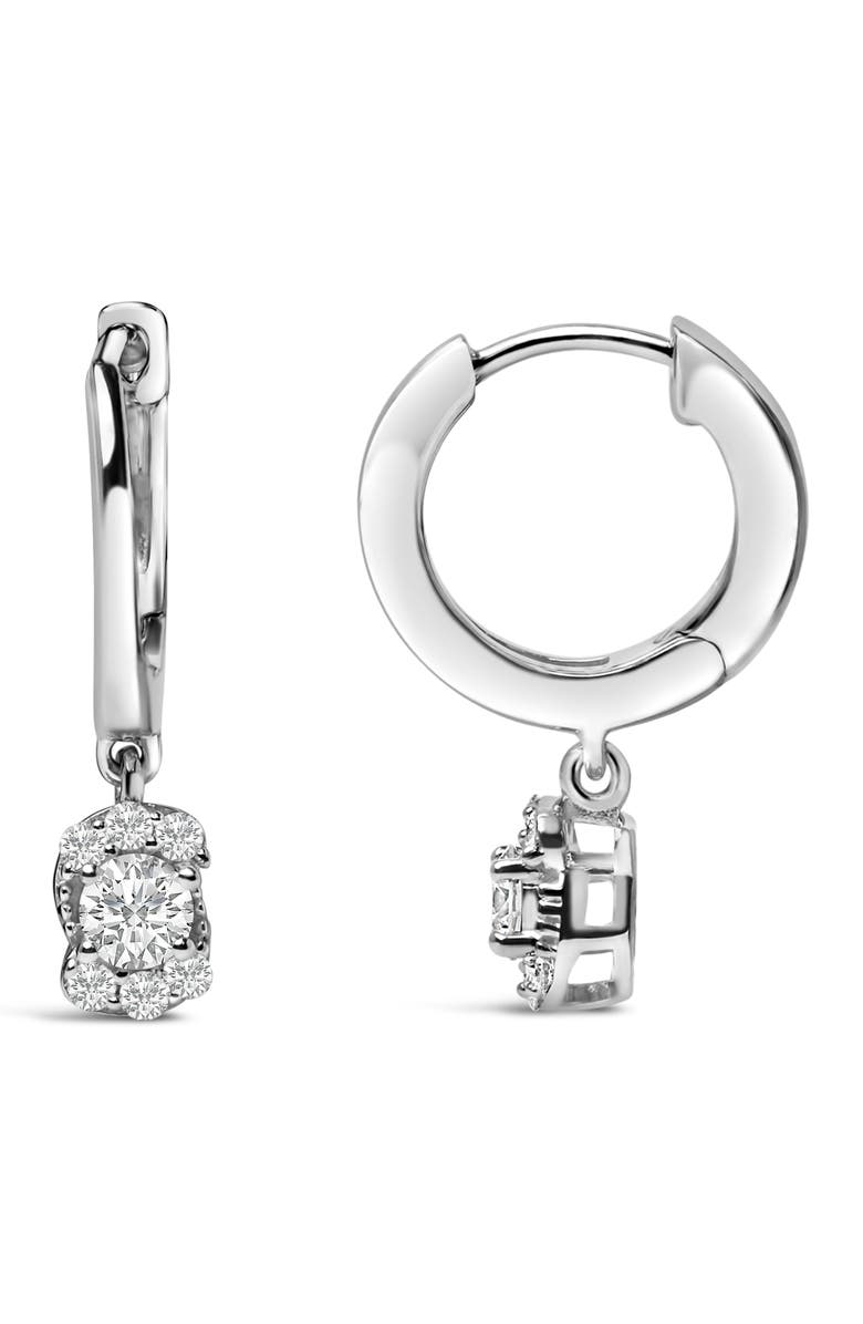 Haus of Brilliance Sterling Silver 1/2 Cttw Lab Grown Diamond Floral Cluster Drop Earrings, Alternate, color, Silver