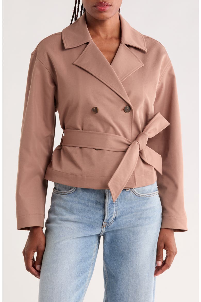 Short Trench Jacket, Main, color, TAN SMOKE