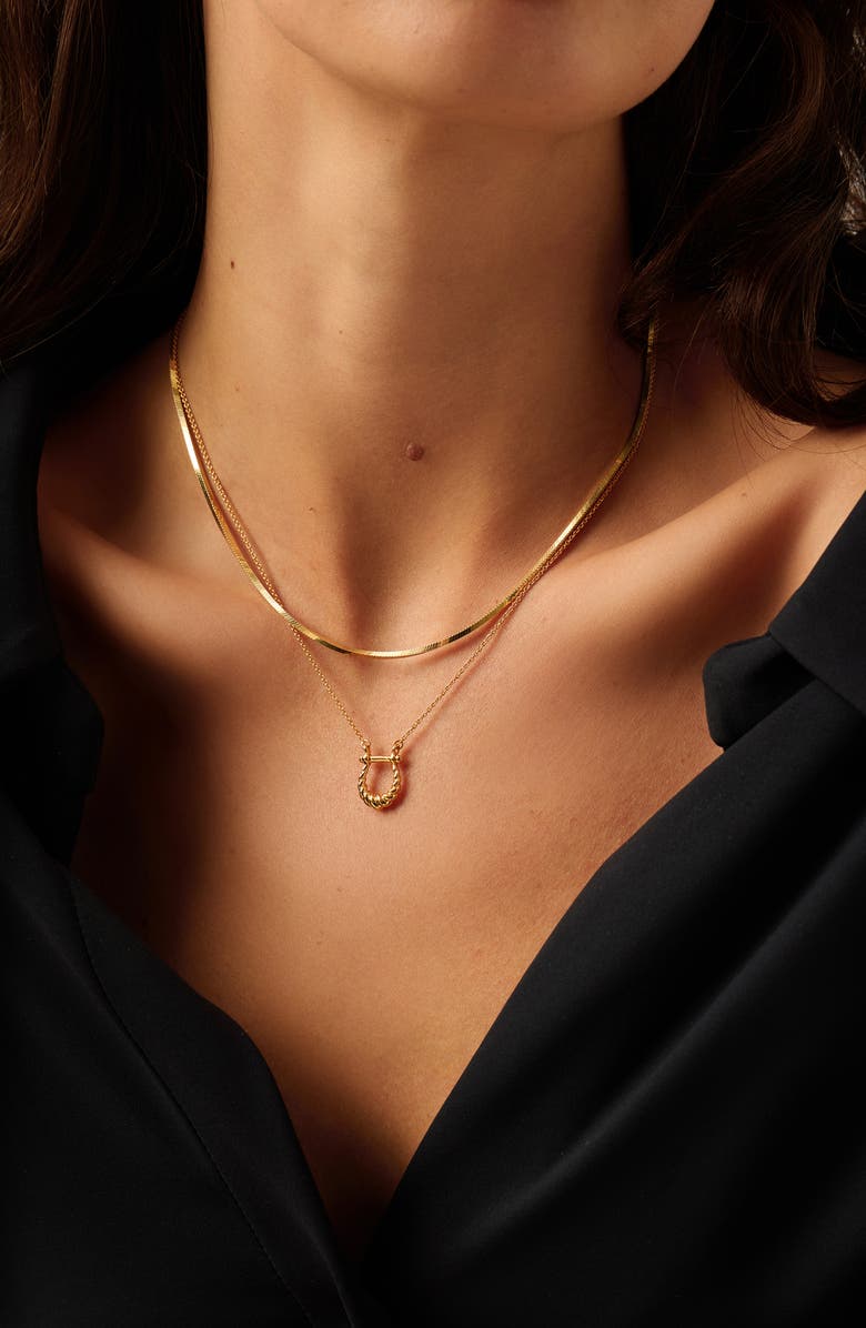 Missoma Lunar New Year Horseshoe Pendant Necklace, Alternate, color, 