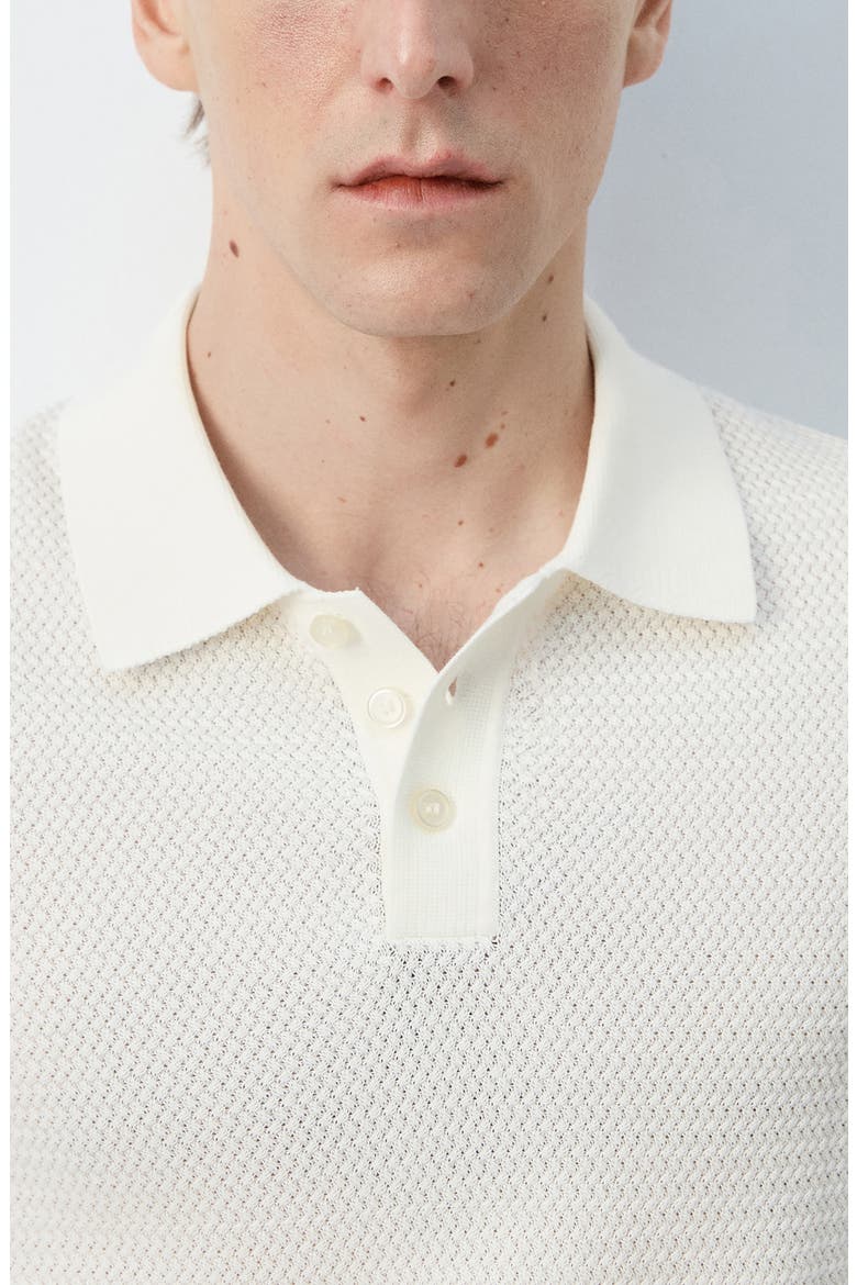 Structured Polo Shirt, Alternate, color, OFF WHITE
