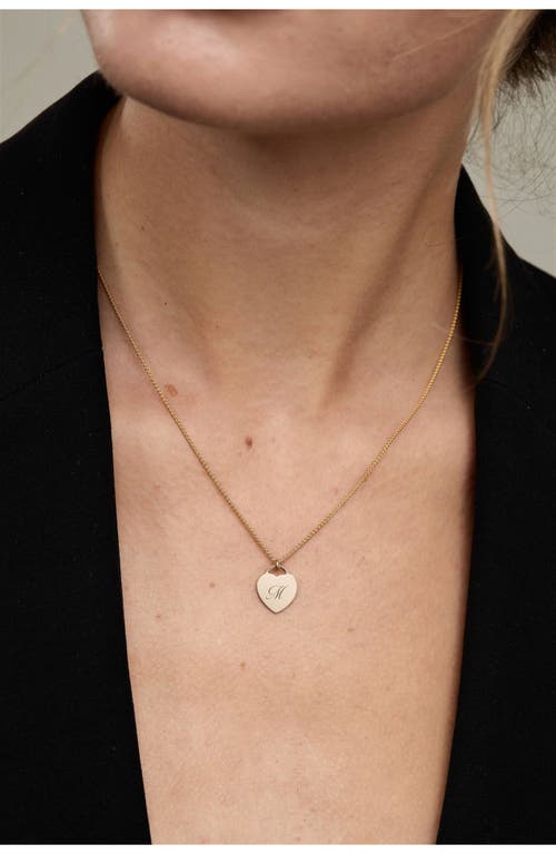 Set & Stones Alice Initial Heart Pendant Necklace In Gold