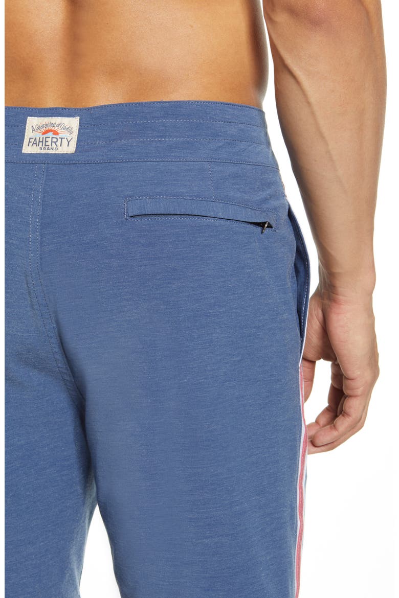 Retro Surf Stripe Board Shorts, Alternate, color, BLUE RED STRIPE