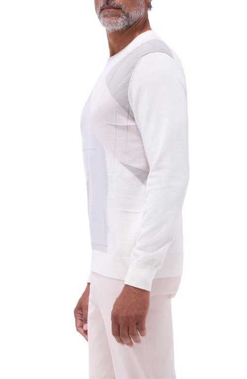 BUGATCHI BUGATCHI ABSTRACT COTTON & SILK CREWNECK SWEATER