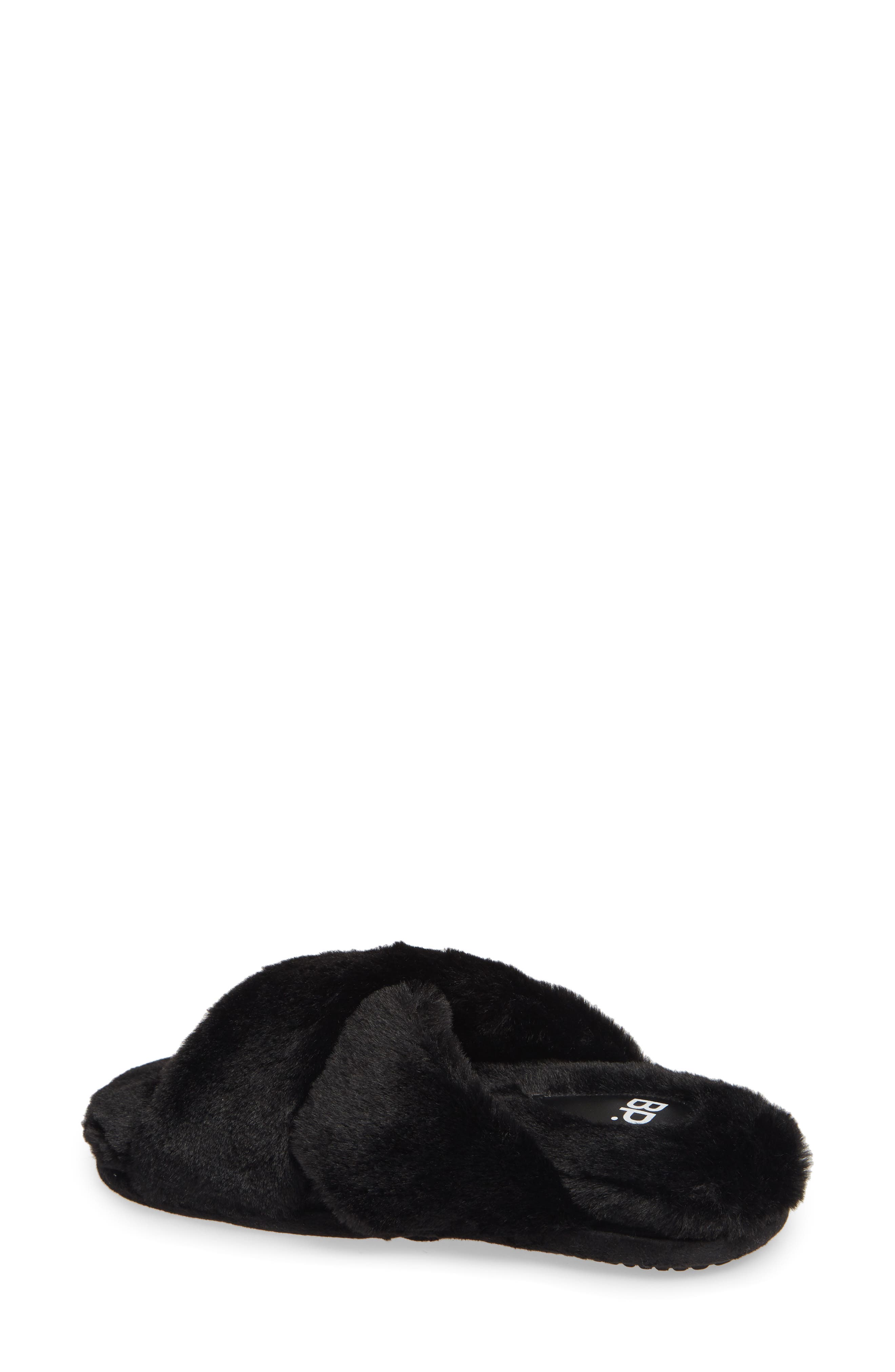 BP. Sophie Criss Cross Plush Bedroom Slipper, Alternate, color, 