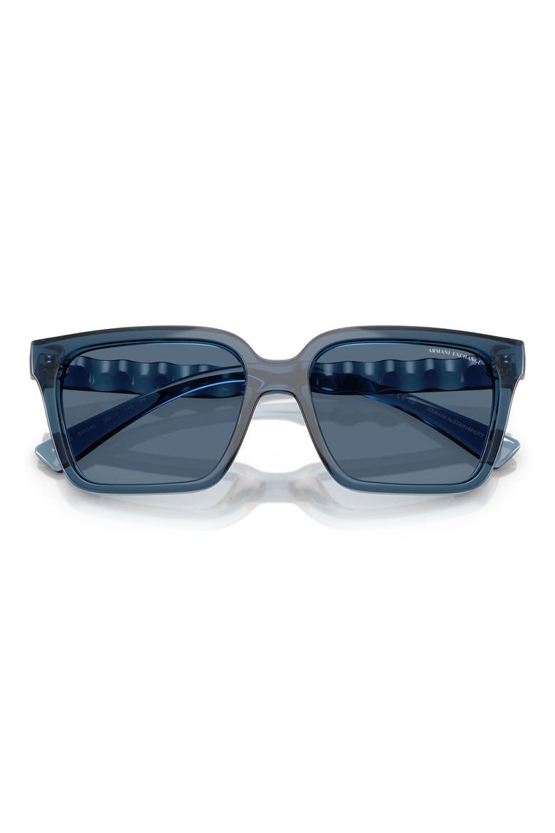 56mm Square Sunglasses, Alternate, color, SHINY BLUE / DARK BLUE