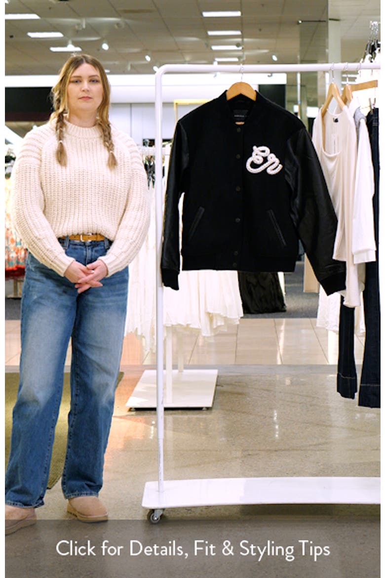 Imitation Pearl Detail Bomber Jacket video