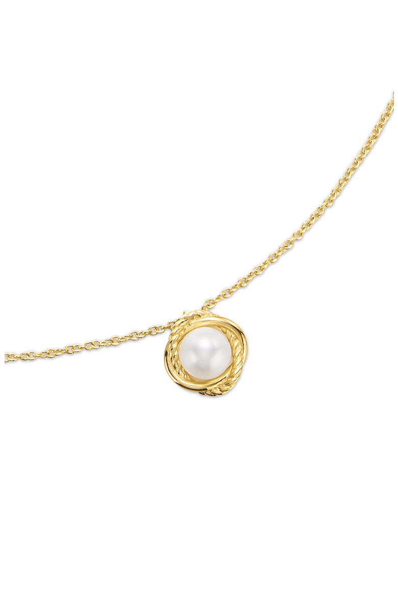 Infinity Cultured Pearl Pendant Necklace, Alternate, color, 18K YELLOW GOLD