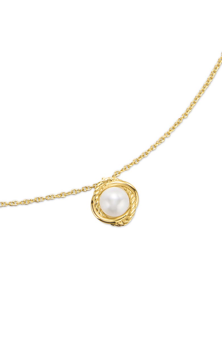 David Yurman Infinity Cultured Pearl Pendant Necklace, Alternate, color, 18K Yellow Gold