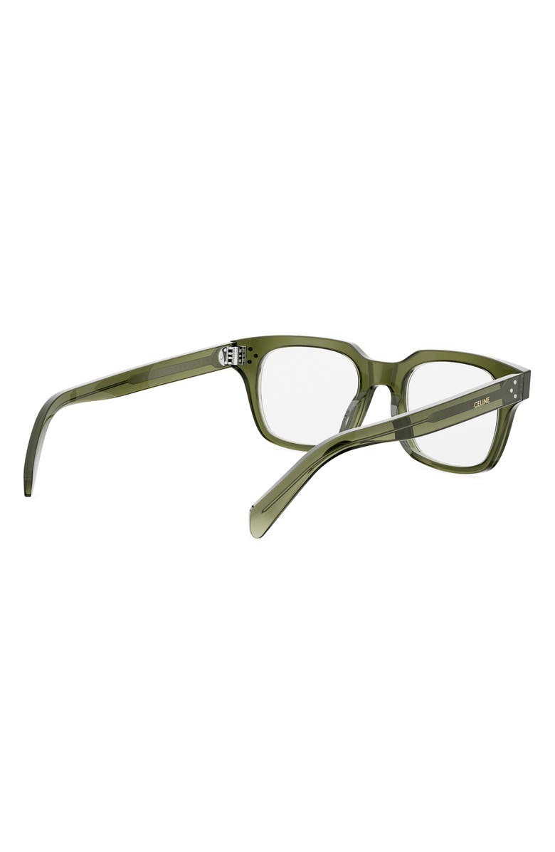CELINE 3 Dots 50mm Geometric Reading Glasses, Alternate, color, Shiny Dark Green