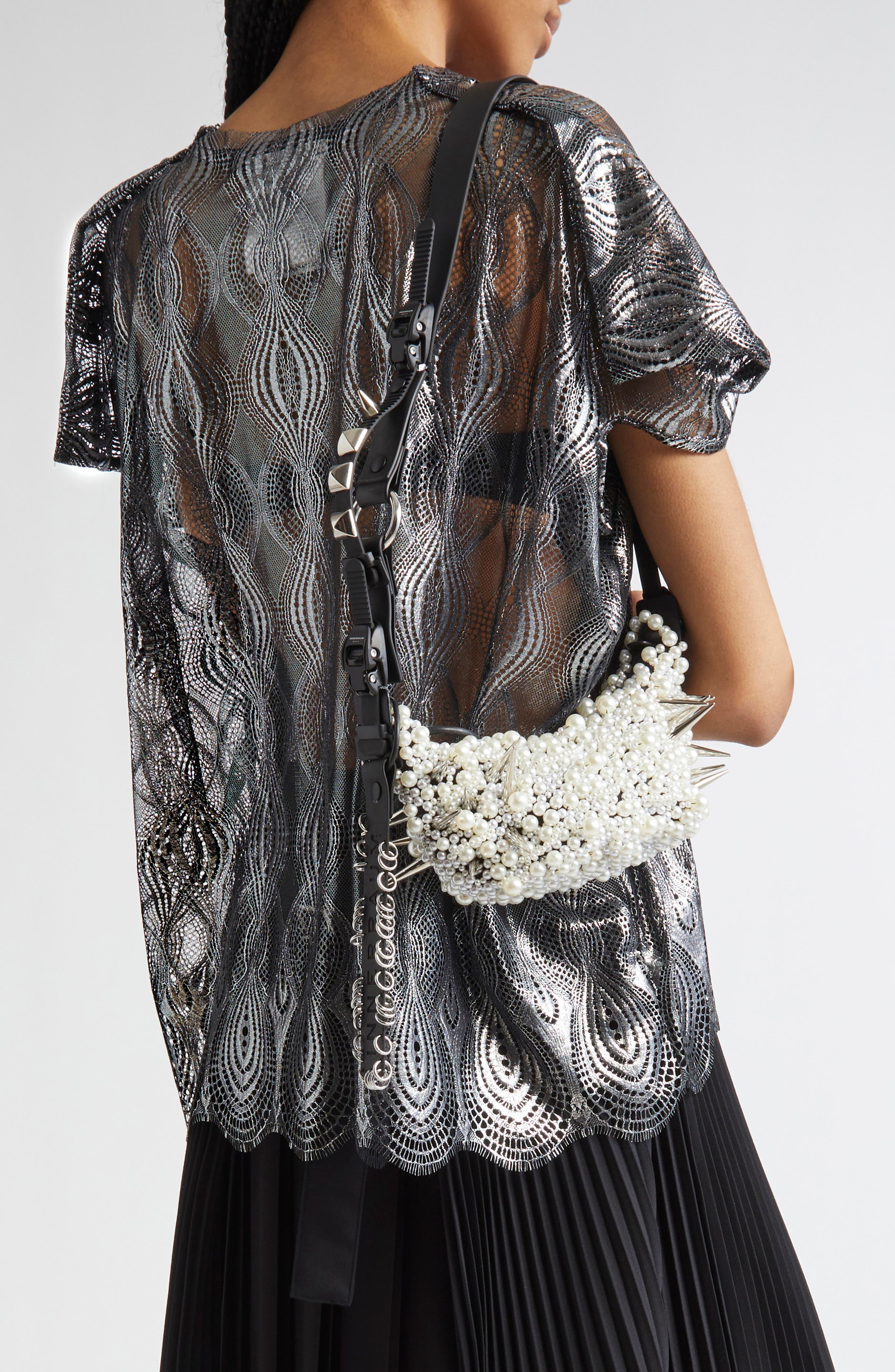 Junya Watanabe x Innerraum Half Moon Faux Leather Shoulder Bag, Alternate, color, 