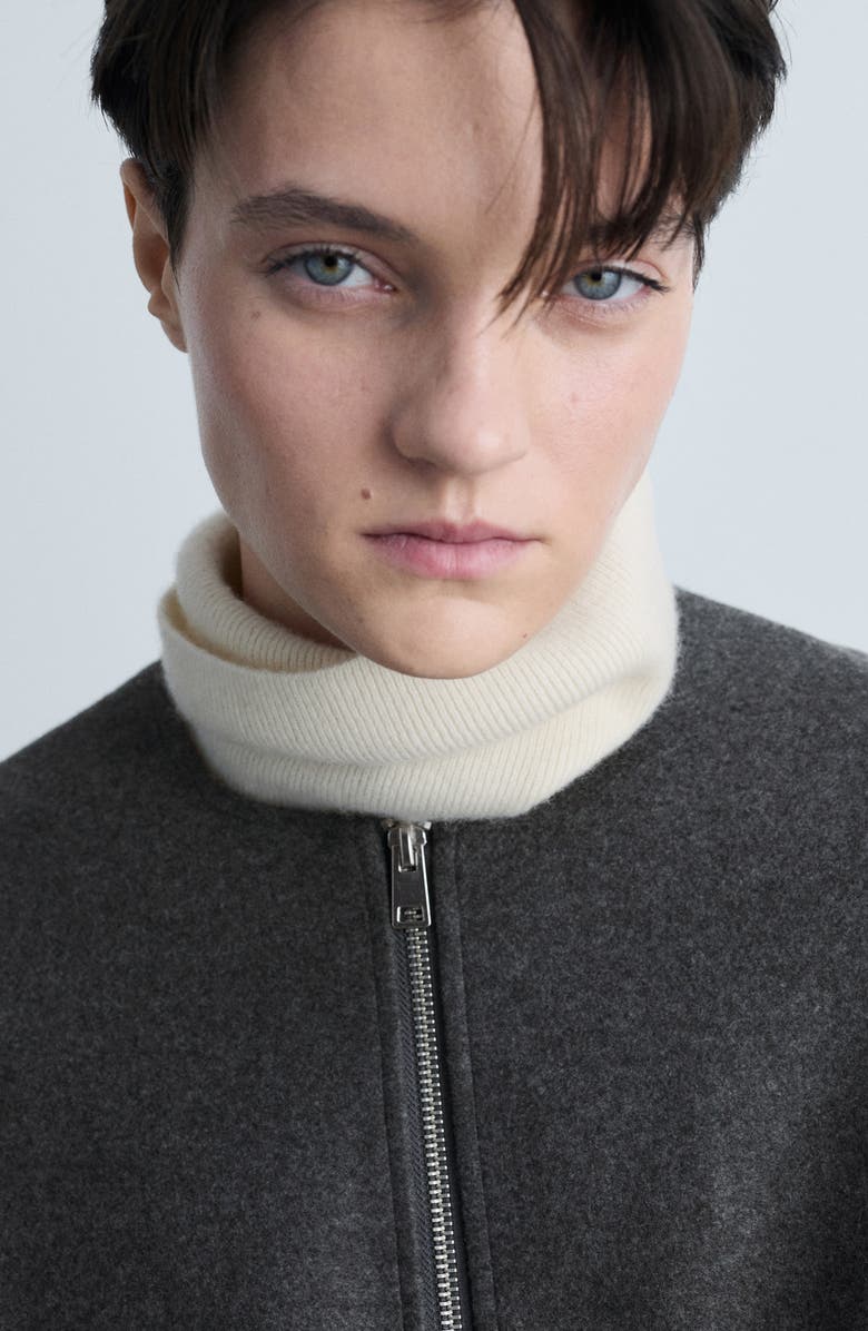 MANGO Gathered Waist Bomber Jacket, Alternate, color, Grey