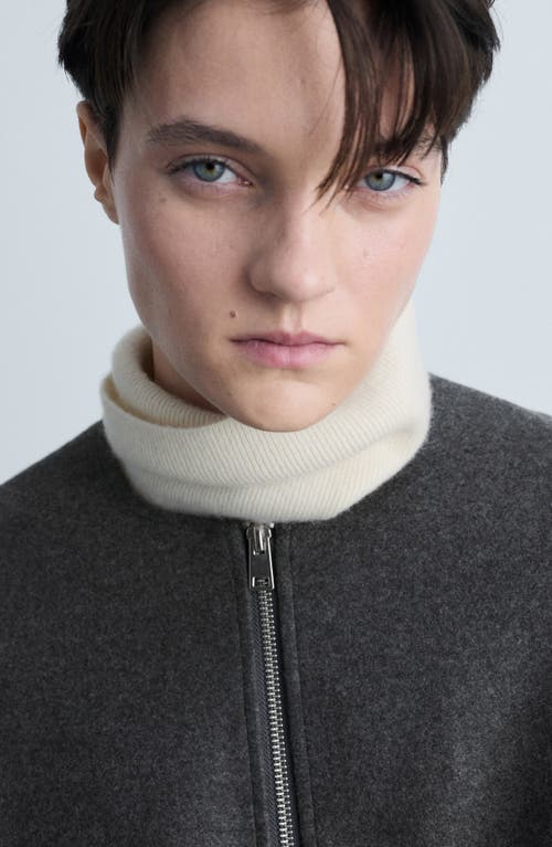 Mango Gathered Waist Bomber Jacket In Grey