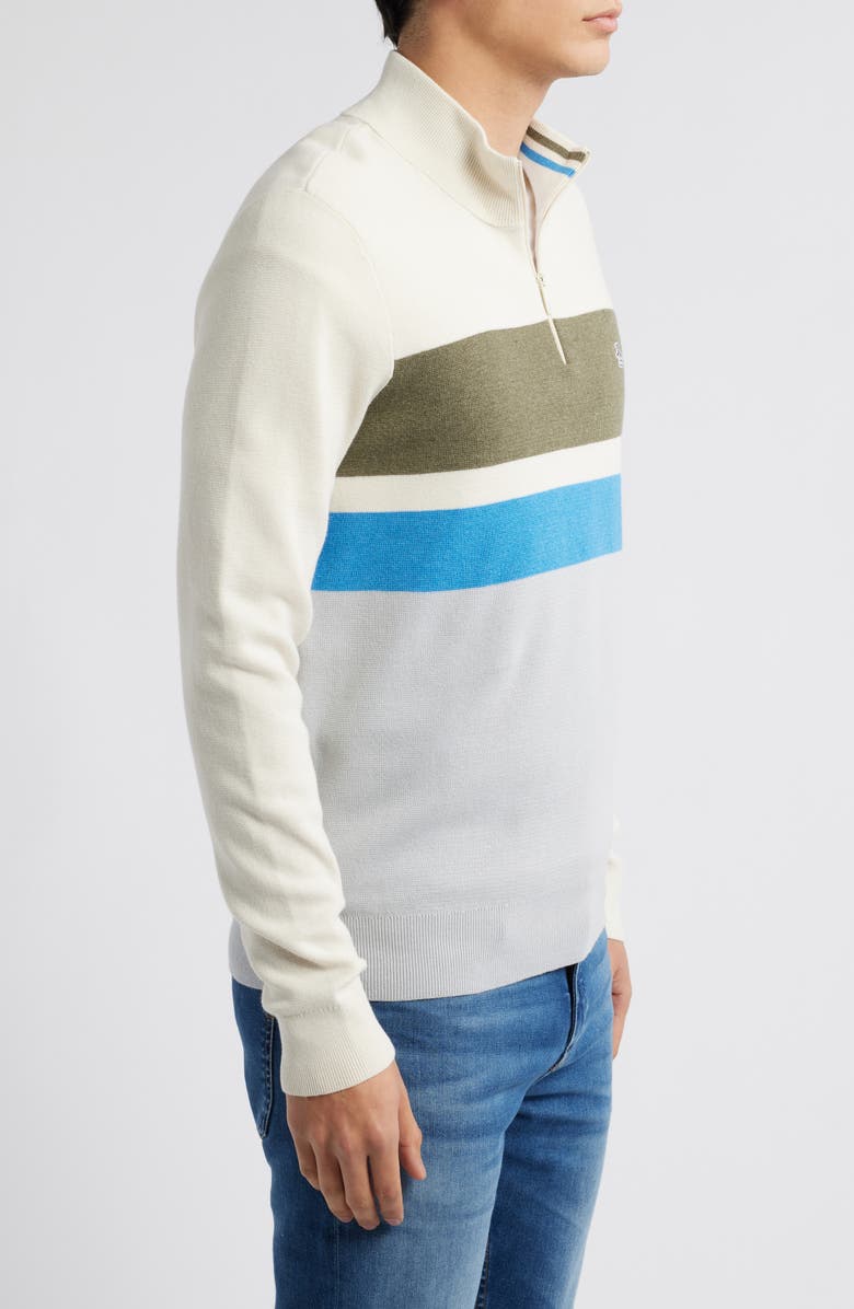Original Penguin Stripe Quarter Zip Pullover, Alternate, color, 
